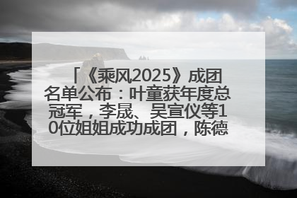 《乘风2025》成团名单公布：叶童获年度总冠军，李晟、吴宣仪等10位姐姐成功成团，陈德容获年度高光人物