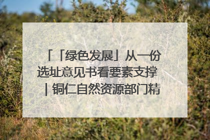 「绿色发展」从一份选址意见书看要素支撑｜铜仁自然资源部门精准服务助力项目落地