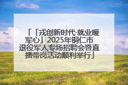「戎创新时代·就业暖军心」2025年铜仁市退役军人专场招聘会暨直播带岗活动顺利举行