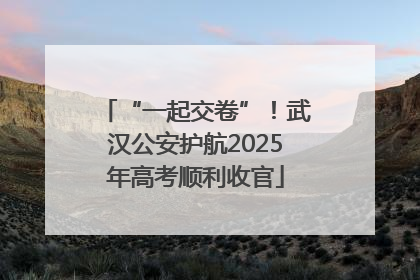 “一起交卷”！武汉公安护航2025年高考顺利收官