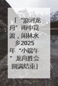 “浪河龙舟”雨中竞渡，闲林水乡2025年“小端午”龙舟胜会圆满结束