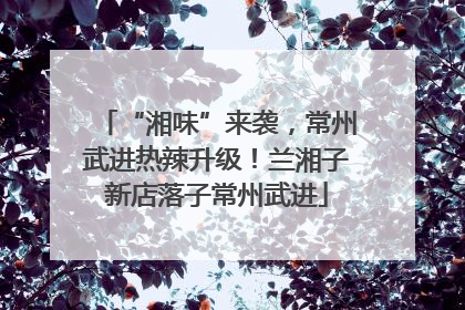 “湘味”来袭，常州武进热辣升级！兰湘子新店落子常州武进