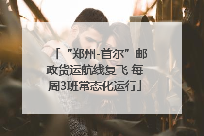 “郑州-首尔”邮政货运航线复飞 每周3班常态化运行