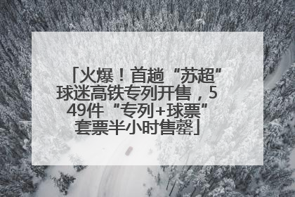火爆！首趟“苏超”球迷高铁专列开售，549件“专列+球票”套票半小时售罄