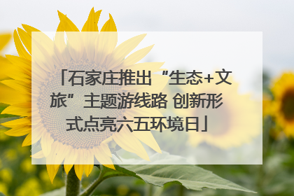 石家庄推出“生态+文旅”主题游线路 创新形式点亮六五环境日