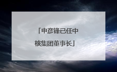 申彦锋已任中核集团董事长