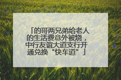 的哥两兄弟给老人的生活费意外被烧，中行友谊大道支行开通兑换“快车道”