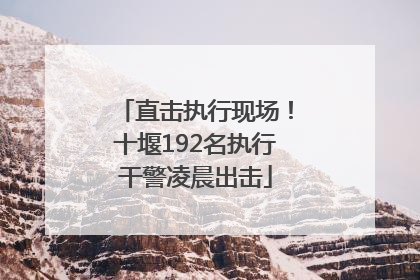 直击执行现场！十堰192名执行干警凌晨出击