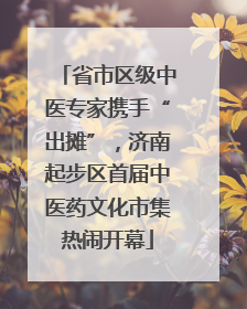 省市区级中医专家携手“出摊”，济南起步区首届中医药文化市集热闹开幕