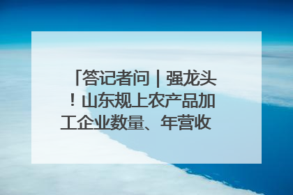 答记者问｜强龙头！山东规上农产品加工企业数量、年营收均居全国首位