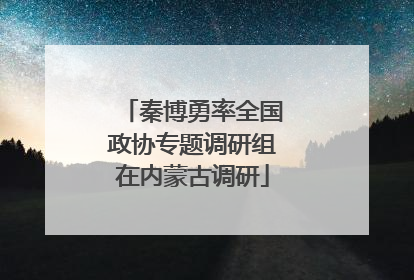 秦博勇率全国政协专题调研组在内蒙古调研