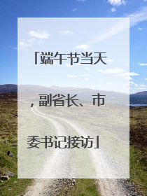 端午节当天，副省长、市委书记接访