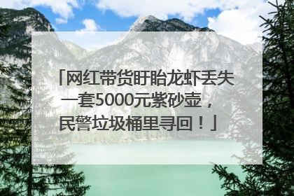网红带货盱眙龙虾丢失一套5000元紫砂壶，民警垃圾桶里寻回！