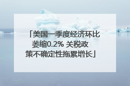 美国一季度经济环比萎缩0.2% 关税政策不确定性拖累增长