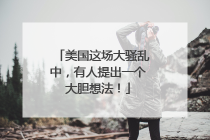美国这场大骚乱中，有人提出一个大胆想法！