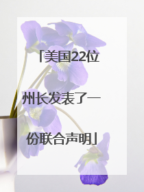 美国22位州长发表了一份联合声明