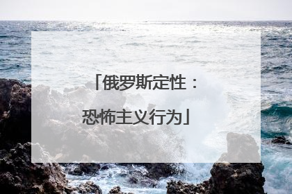 俄罗斯定性：恐怖主义行为