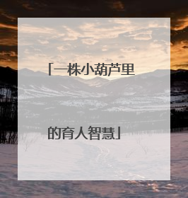 一株小葫芦里的育人智慧
