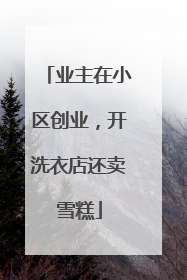 业主在小区创业，开洗衣店还卖雪糕