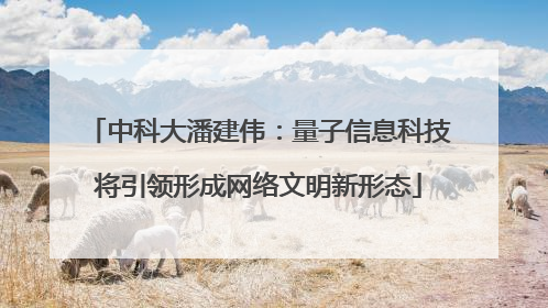 中科大潘建伟：量子信息科技将引领形成网络文明新形态