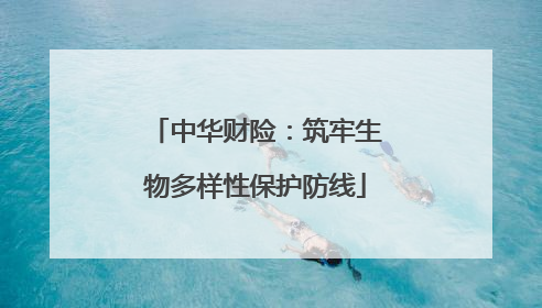 中华财险：筑牢生物多样性保护防线