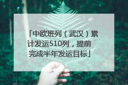 中欧班列（武汉）累计发运510列，提前完成半年发运目标