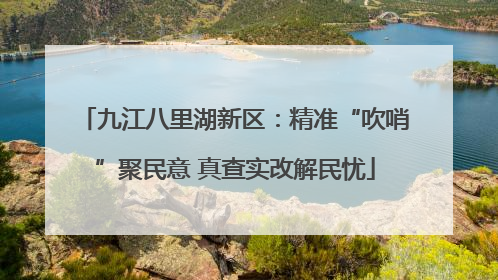 九江八里湖新区：精准“吹哨”聚民意 真查实改解民忧