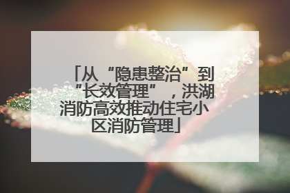从“隐患整治”到“长效管理”，洪湖消防高效推动住宅小区消防管理