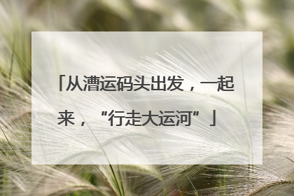从漕运码头出发，一起来，“行走大运河”