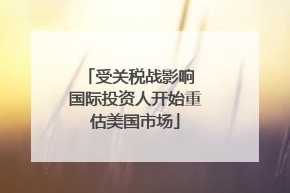 受关税战影响 国际投资人开始重估美国市场