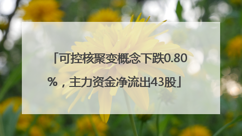可控核聚变概念下跌0.80%，主力资金净流出43股