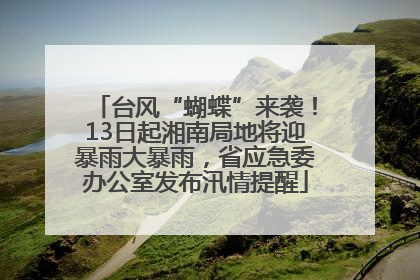 台风“蝴蝶”来袭！13日起湘南局地将迎暴雨大暴雨，省应急委办公室发布汛情提醒
