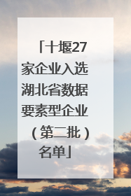 十堰27家企业入选湖北省数据要素型企业（第二批）名单