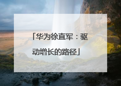 华为徐直军：驱动增长的路径