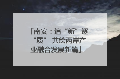 南安：追“新”逐“质” 共绘两岸产业融合发展新篇