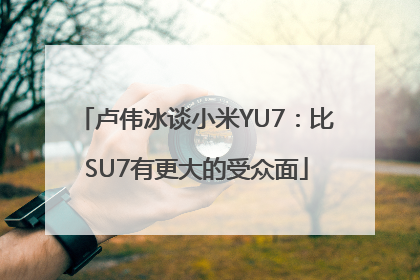 卢伟冰谈小米YU7：比SU7有更大的受众面
