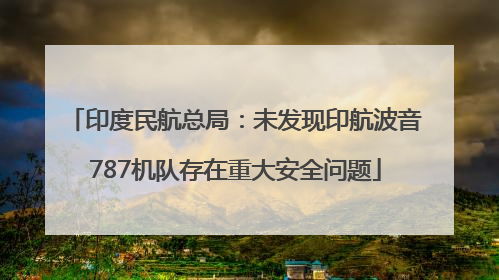 印度民航总局：未发现印航波音787机队存在重大安全问题