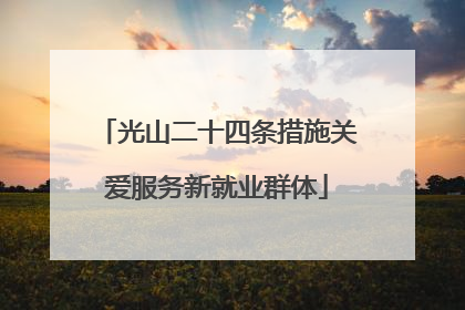 光山二十四条措施关爱服务新就业群体