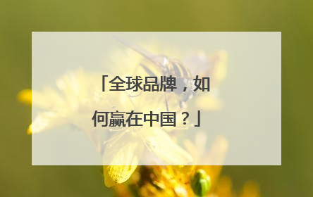 全球品牌，如何赢在中国？