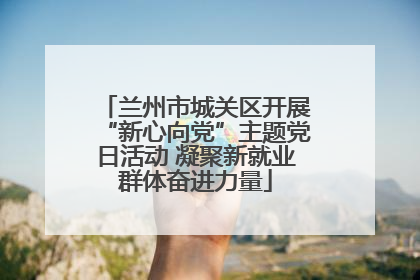 兰州市城关区开展“新心向党”主题党日活动 凝聚新就业群体奋进力量
