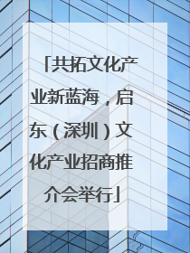 共拓文化产业新蓝海，启东（深圳）文化产业招商推介会举行