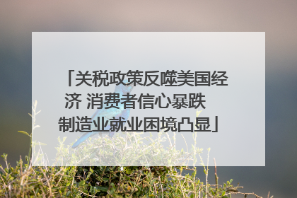 关税政策反噬美国经济 消费者信心暴跌 制造业就业困境凸显