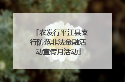 农发行平江县支行防范非法金融活动宣传月活动