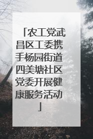 农工党武昌区工委携手杨园街道四美塘社区党委开展健康服务活动