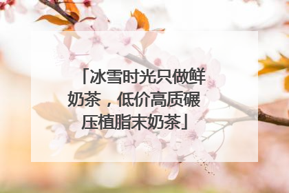 冰雪时光只做鲜奶茶，低价高质碾压植脂末奶茶