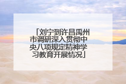 刘宁到许昌禹州市调研深入贯彻中央八项规定精神学习教育开展情况