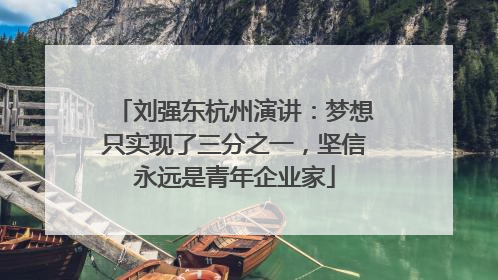 刘强东杭州演讲：梦想只实现了三分之一，坚信永远是青年企业家