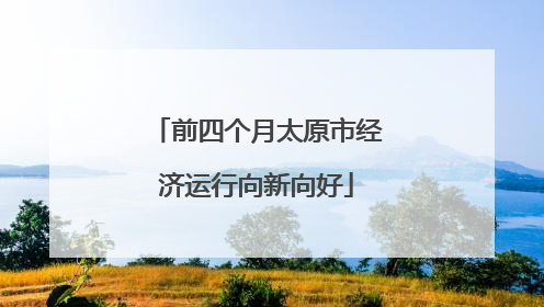 前四个月太原市经济运行向新向好