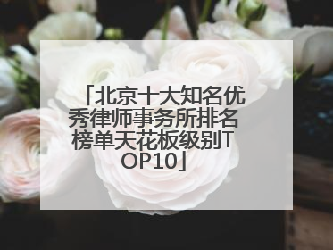 北京十大知名优秀律师事务所排名榜单天花板级别TOP10