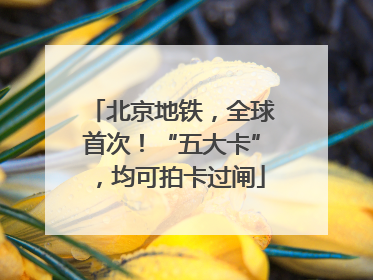 北京地铁，全球首次！“五大卡”，均可拍卡过闸
